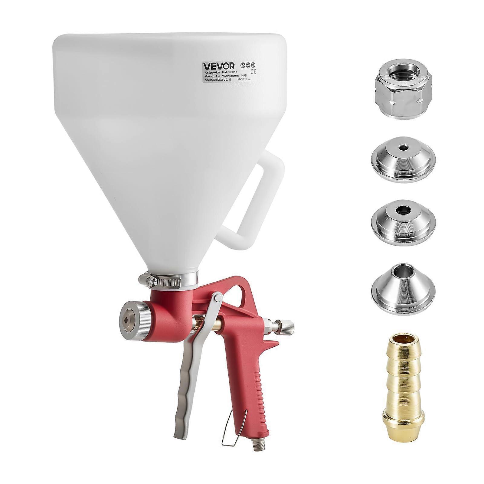 Texture Spray Gun with 1.45 Gallon Hopper, 3 Nozzles for Popcorn, Knockdown and Drywall Finishes
