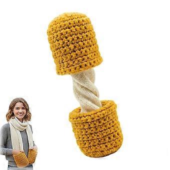 Mozzarella Stick Sjaal, Mooie Gebreide Wintersjaal met Kaasmotief en Handzakje, Cadeau voor Kaasliefhebbers en Fijnproevers, Meerkleurig