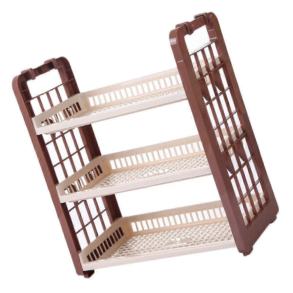 Toiletry Stand Three-Layer Storage Rack for Storage 2Pcs Coffee