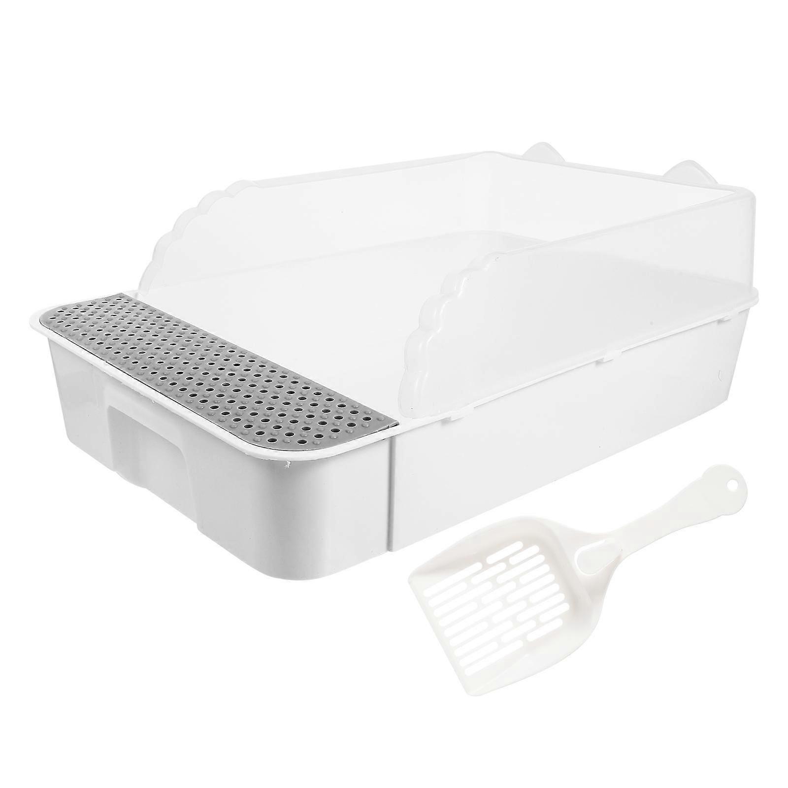 Kitten Litter Box Plastic Durable for Splash Proof Bathroom Use