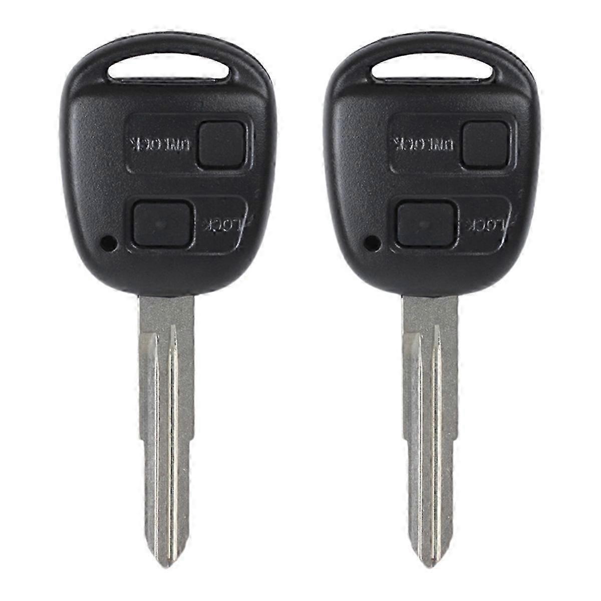 2Pcs of a 2-button Car Remote Control Key Shell with a Mechanical Key.