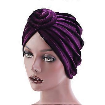 Kerchief Swirl Bonnet for Women Use Purple Bohemian Hat