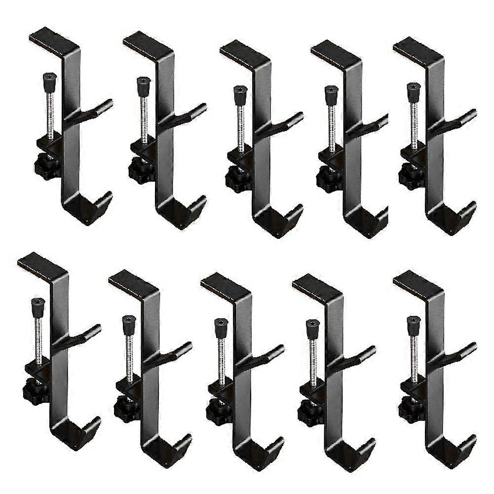10pcs Double-Layer Locking Desk Hook Bag Hook Office Desk Mobile Bag Hook Desk Side Table Hook Black