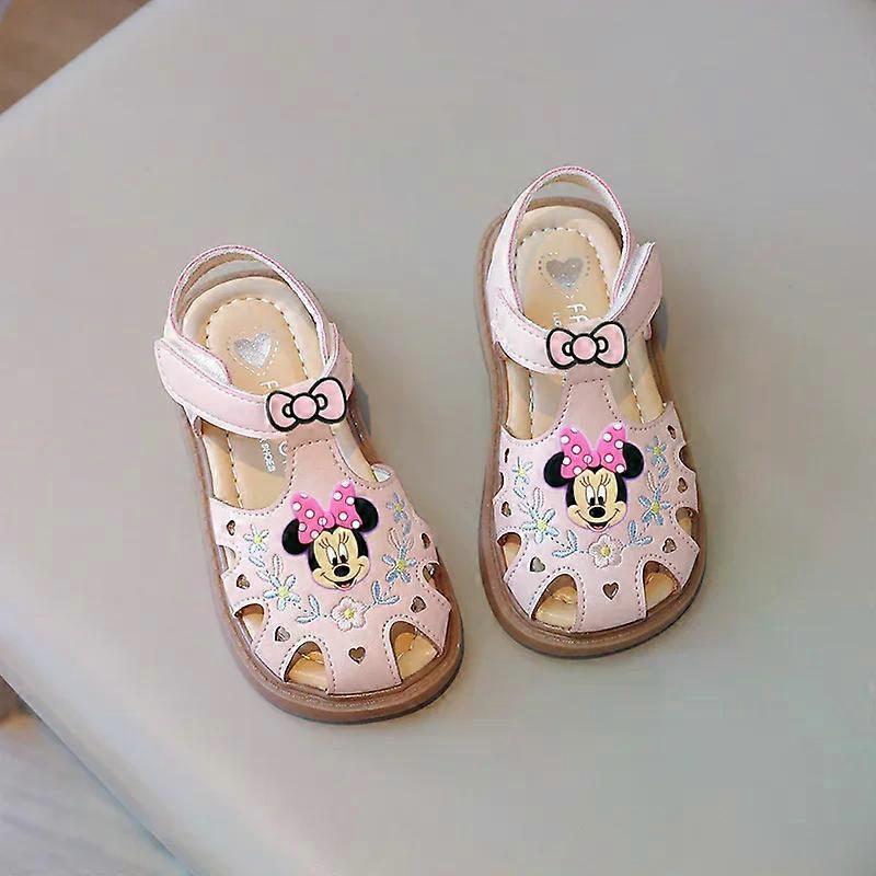Disney Summer Baby Soft Sole Baotou Toddler Shoes Mickey Mouse New Girl Sandals Kids Anti-Kick Princess Beach Shoes