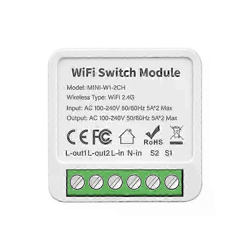 WiFi Smart Switch Module 1/2/3/4 Gang Voice Control Compatible with Alexa and Google Home