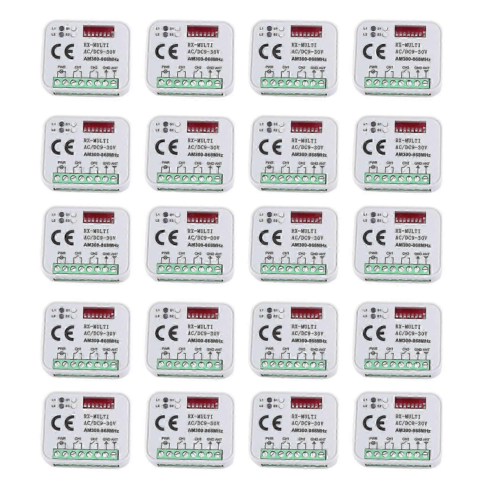 Récepteur universel multifréquence 300-868 MHz, 2 canaux, 12 V/24 V (2026)