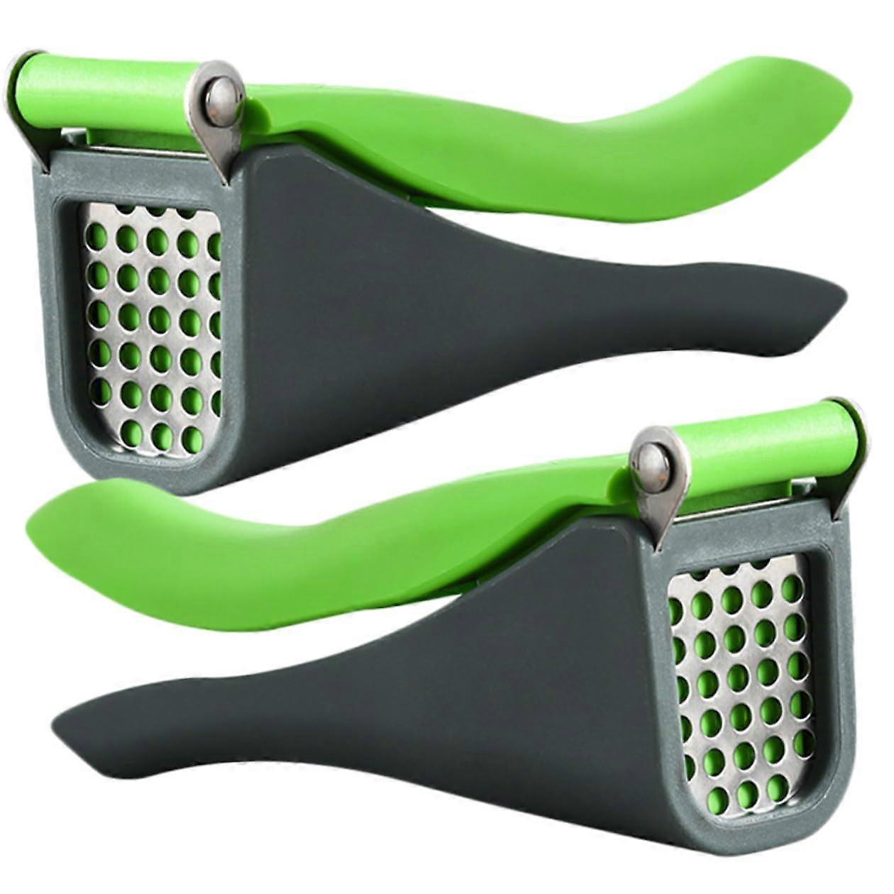 2Pcs Garlic Press with Ergonomic Handle, Manual Garlic Crusher for Easy Home Kitchen Use