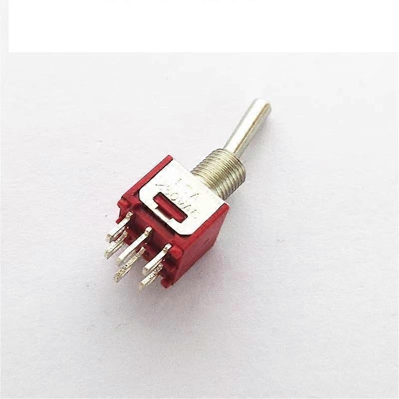 6 Pin 3 Position Toggle Switch 5mm Button Swing Design 1.5A 250V  Voltage Capacity