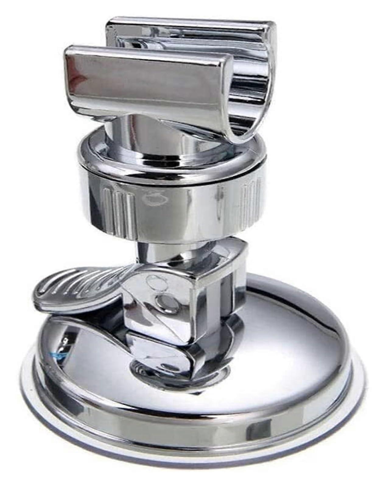 Adjustable Shower Head Holder with Strong Suction Cup, Full Plating Wall Mounted Bracket for Bathroom