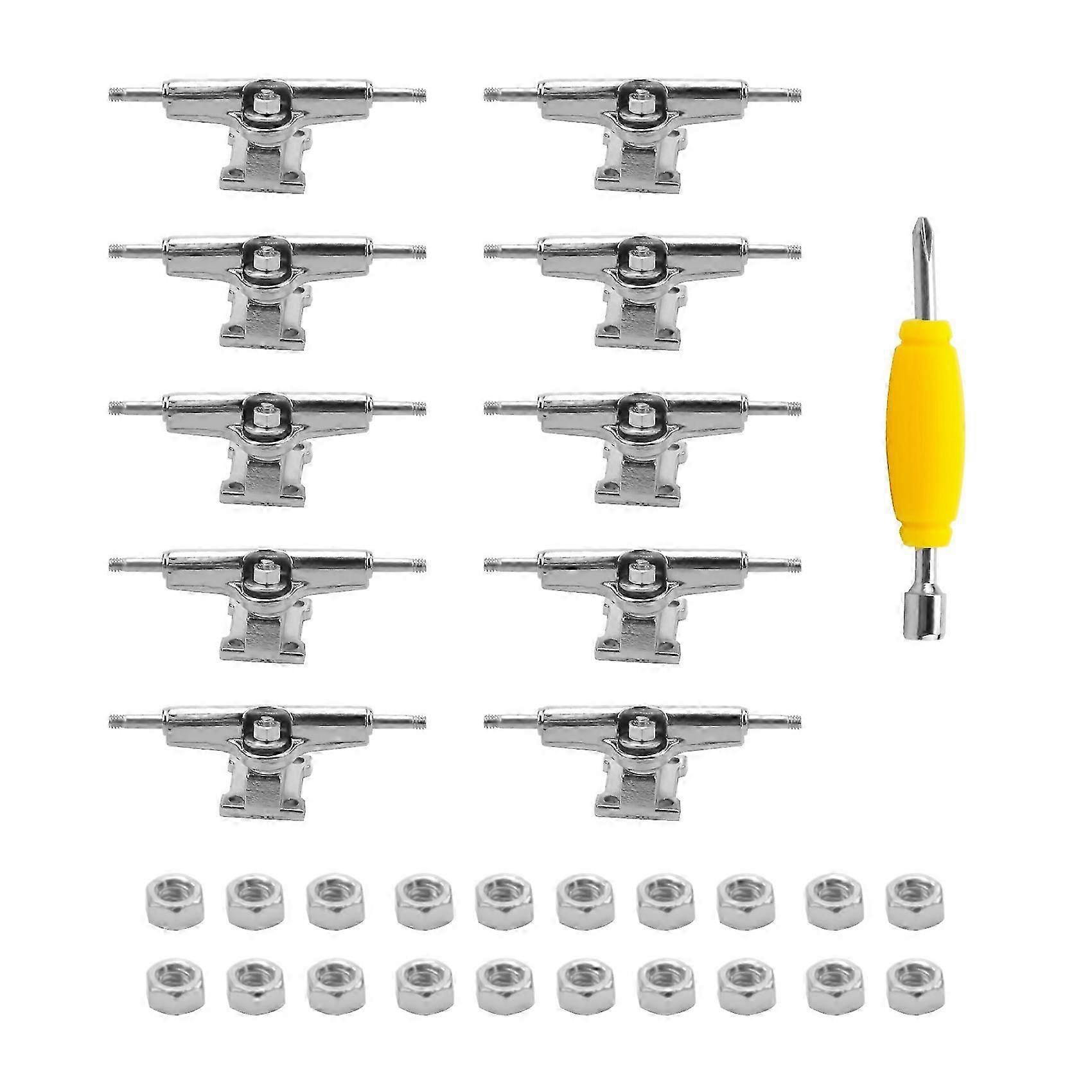 10 Pcs 29mm Fingerboard Trucks Finger Skateboard Deck with Nuts