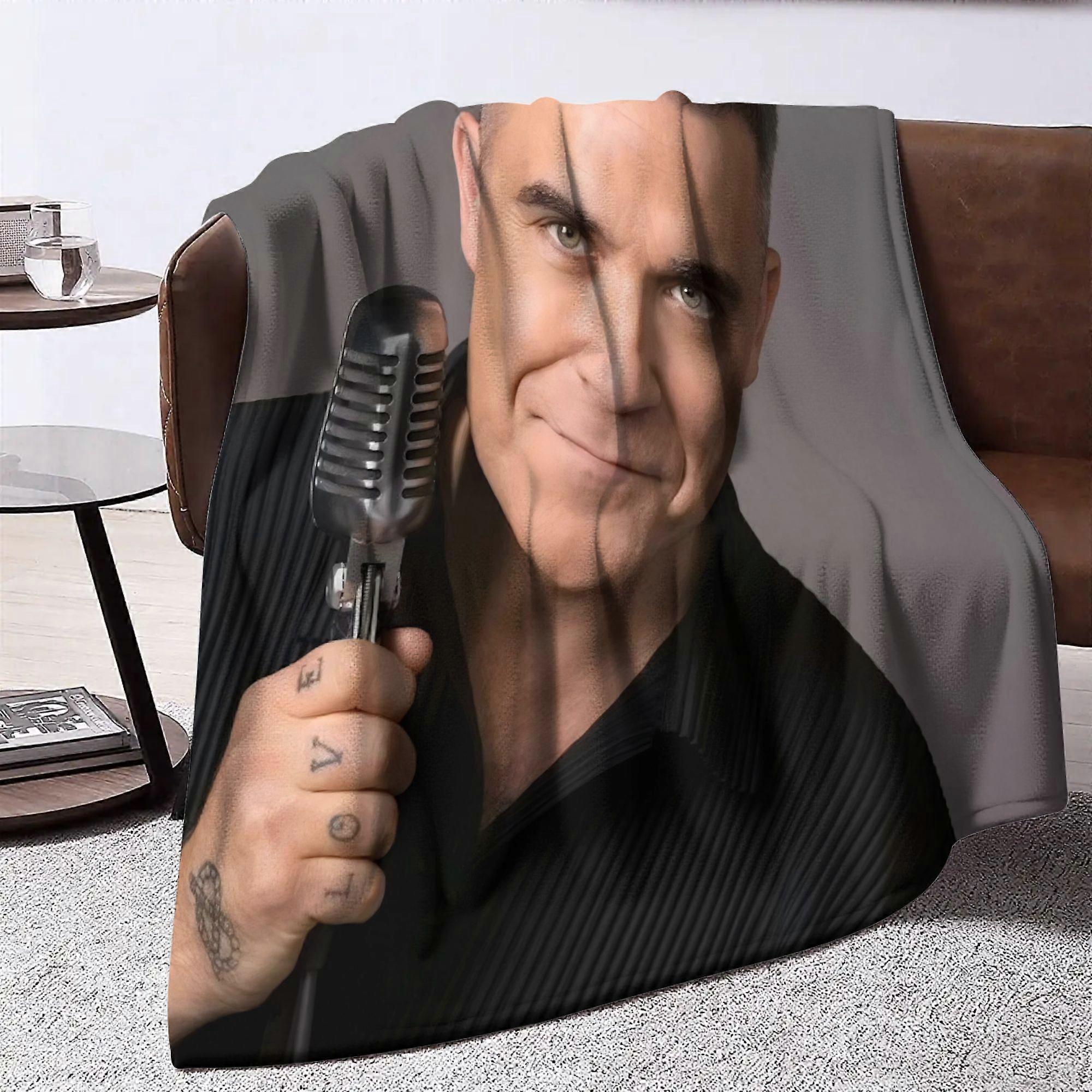 Robbie Williams Printed Flannel Blanket Lightweight Soft and Warm