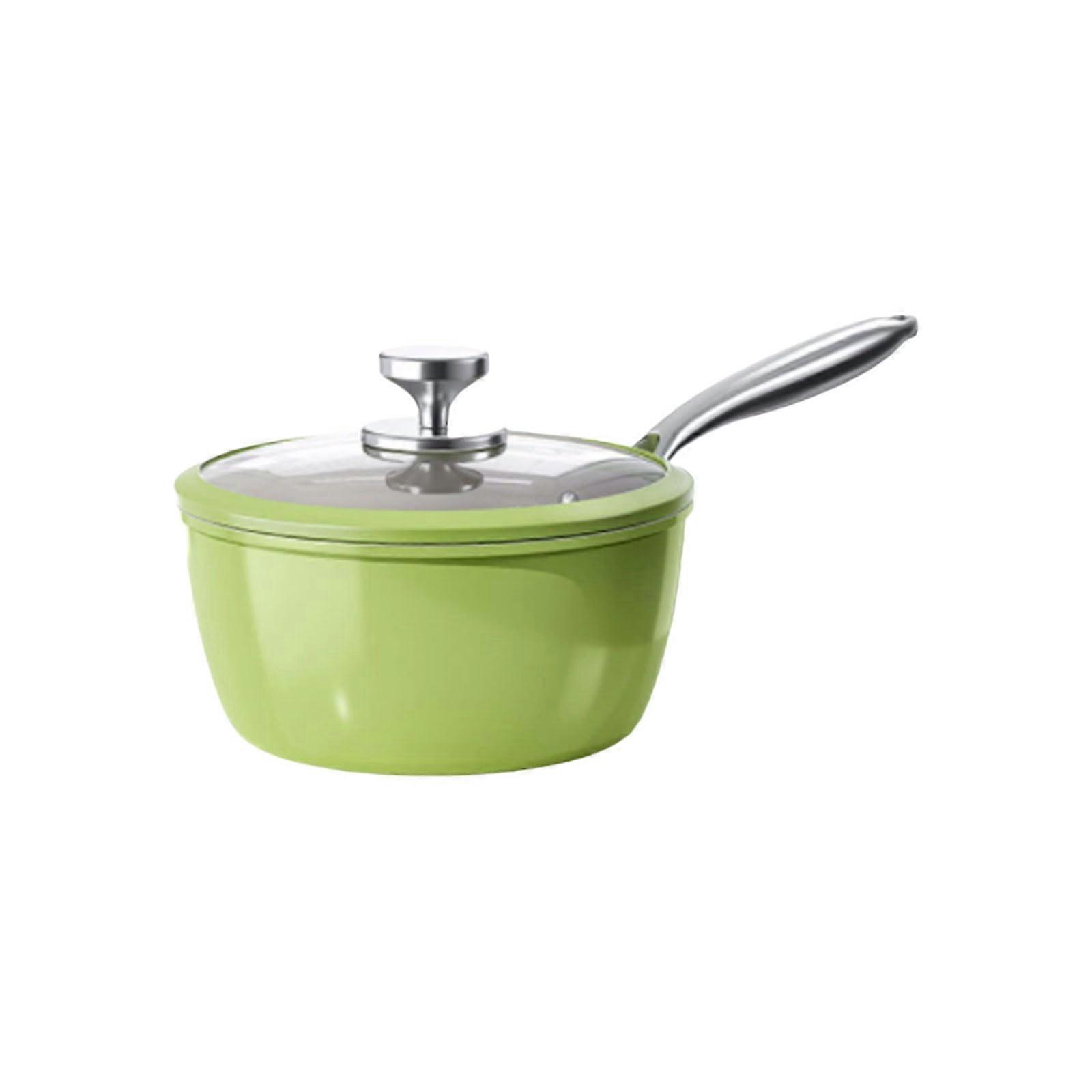 Ceramic Milk Pan with Lid NonStick Surface Ergonomic Handle and Fast Heat Conduction
