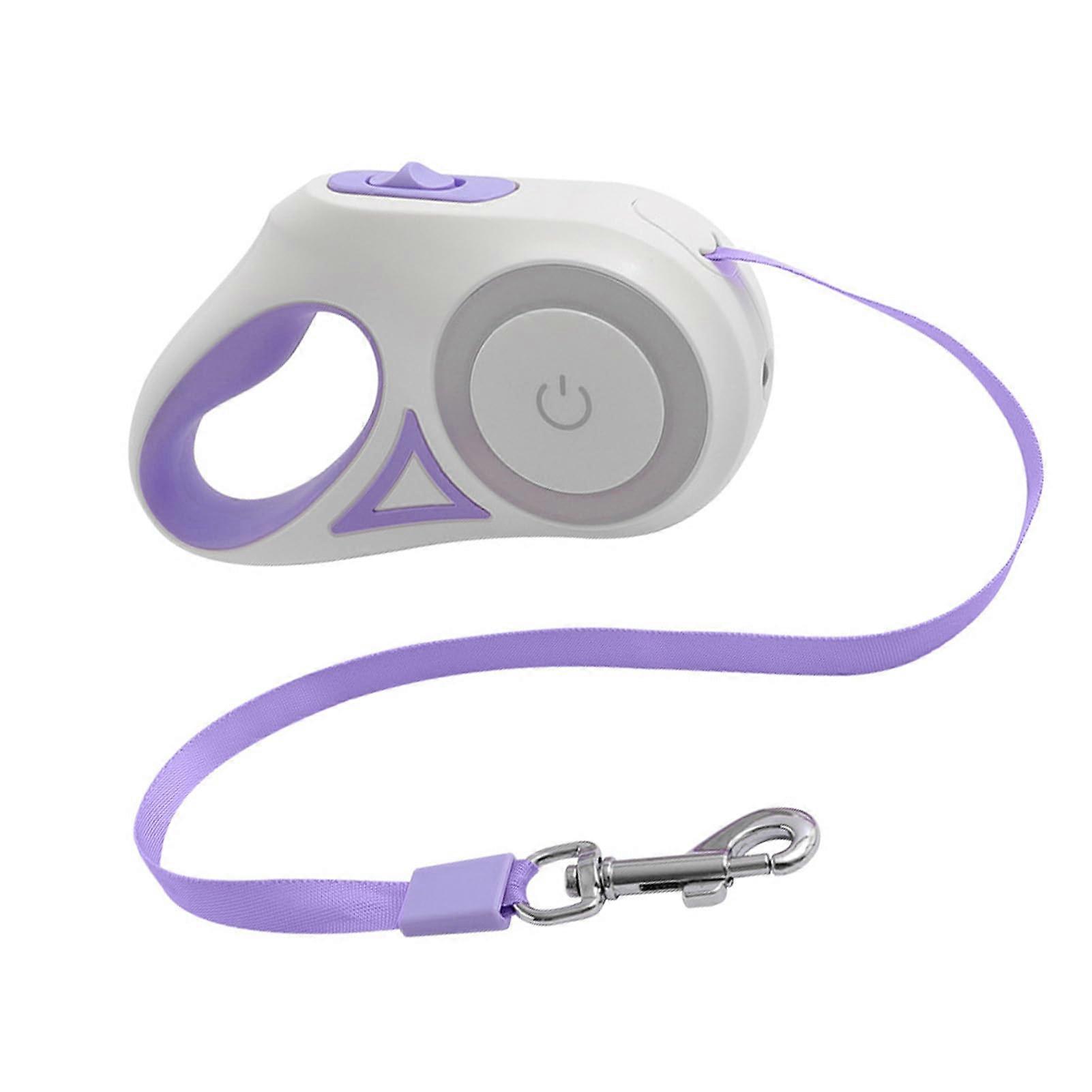 LED Retractable Dog Leash with Touch Control RGB Light, Ergonomic Grip and Tangle Design