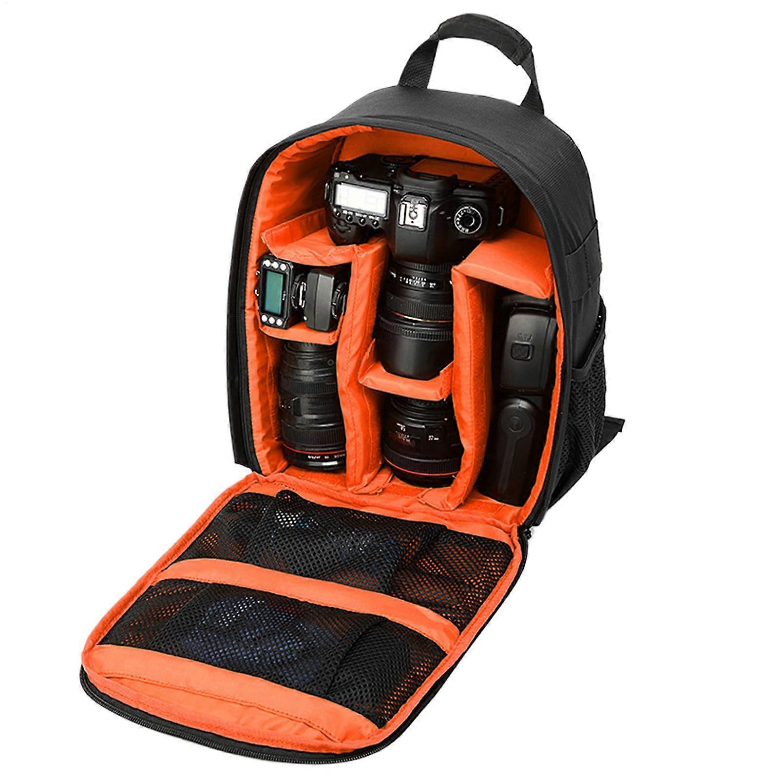 Waterproof DSLR Camera Backpack with Laptop Compartment, Adjustable Padded Gear Dividers, Orange