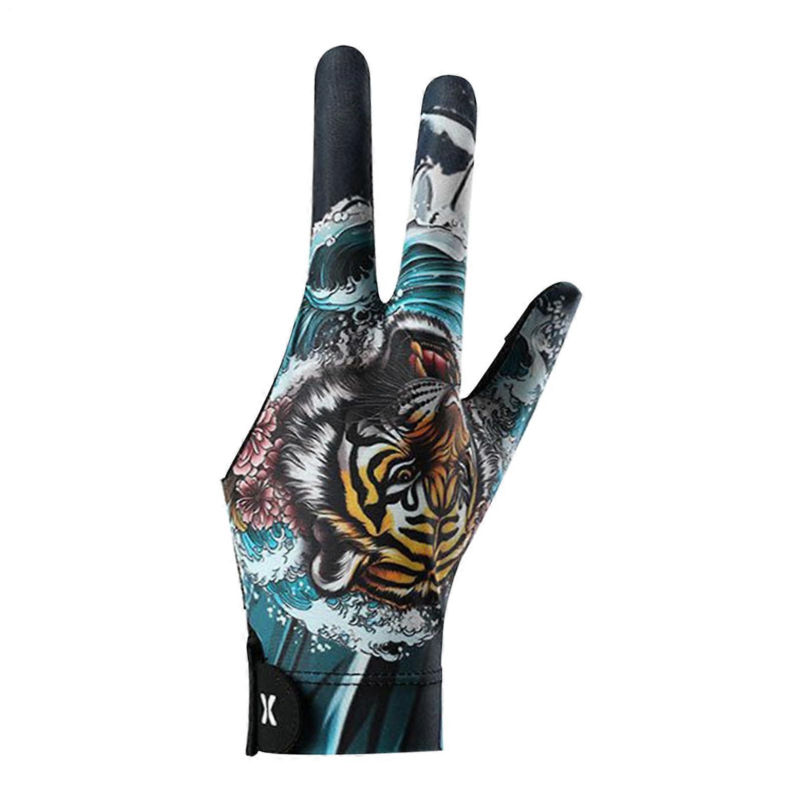 Billiard Gloves Left Hand 3Finger Precision Design with Adjustable Strap and Breathable Mesh