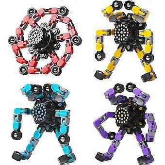 4er-Pack verwandelbare Fidget Spinner – Stressabbauendes sensorisches Spielzeug für Kinder, Jugendliche und Erwachsene, ideale Mitgebsel für Partys und Weihnachtsgeschenke für Jungen und Mädchen