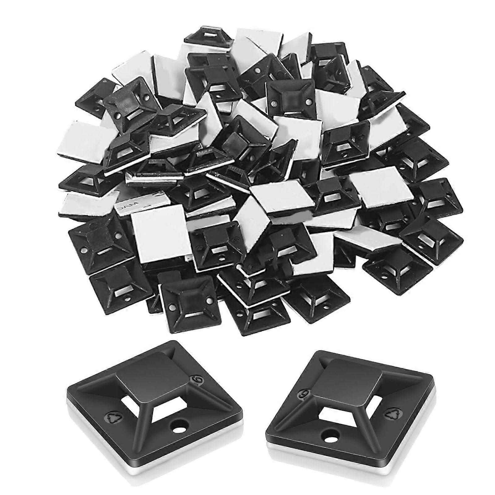 100 Sets Cable Management Clips Adhesive Tie Mounts for Quick Organization Wall and Desk Use