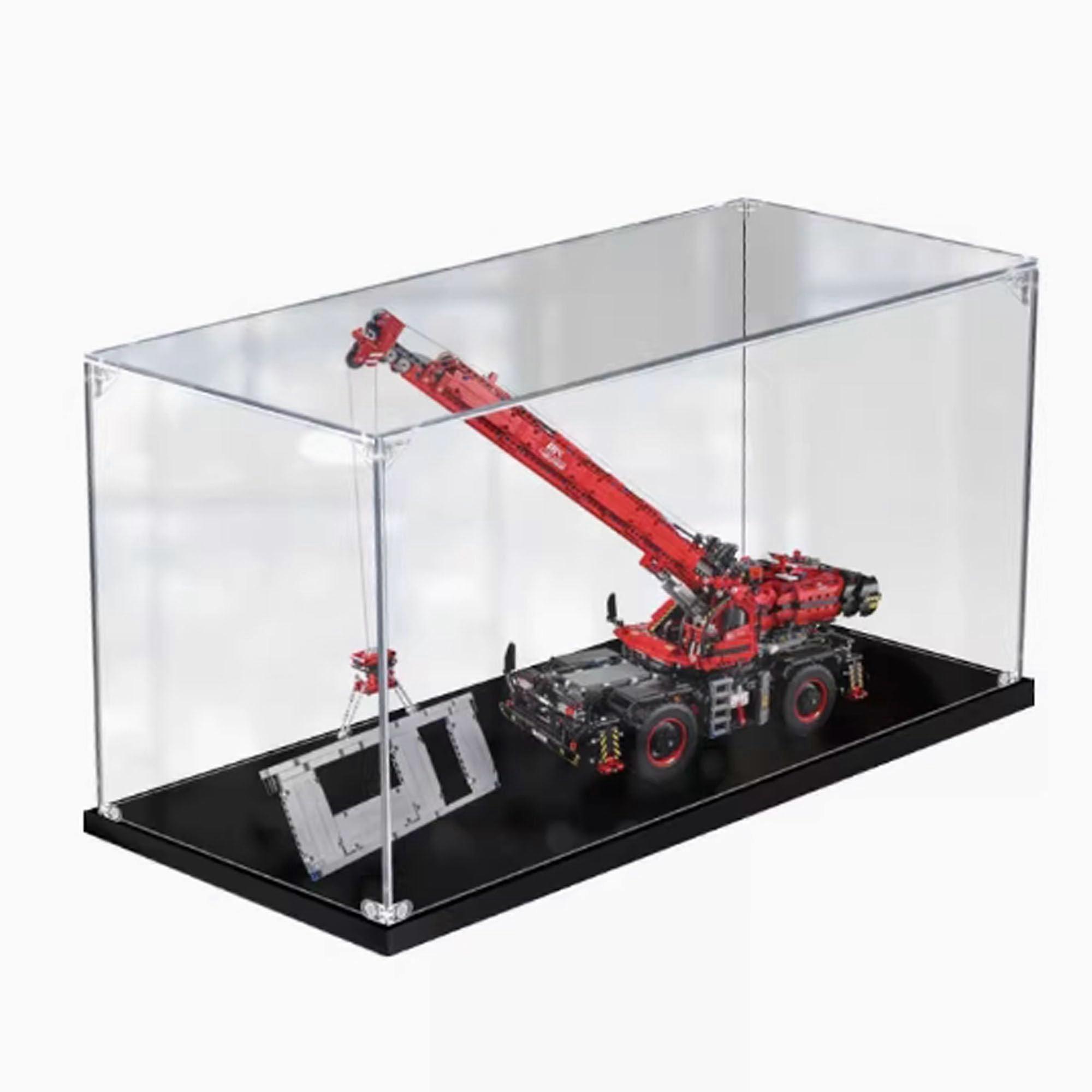 Acrylic Display Case Compatible with  42082 Crane Model, Dustproof Clear Box with Black Base, Full Visibility