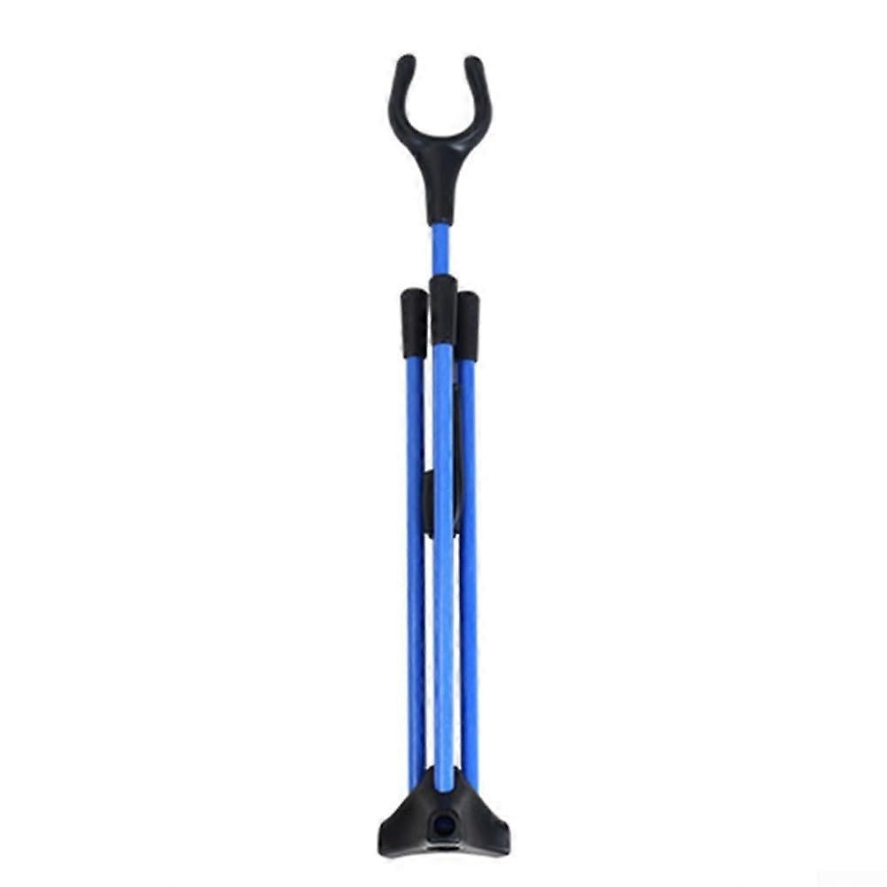 Archery Bow Stand with Stable Triangular Base for Recurve and Longbow Hunting, Foldable Blue