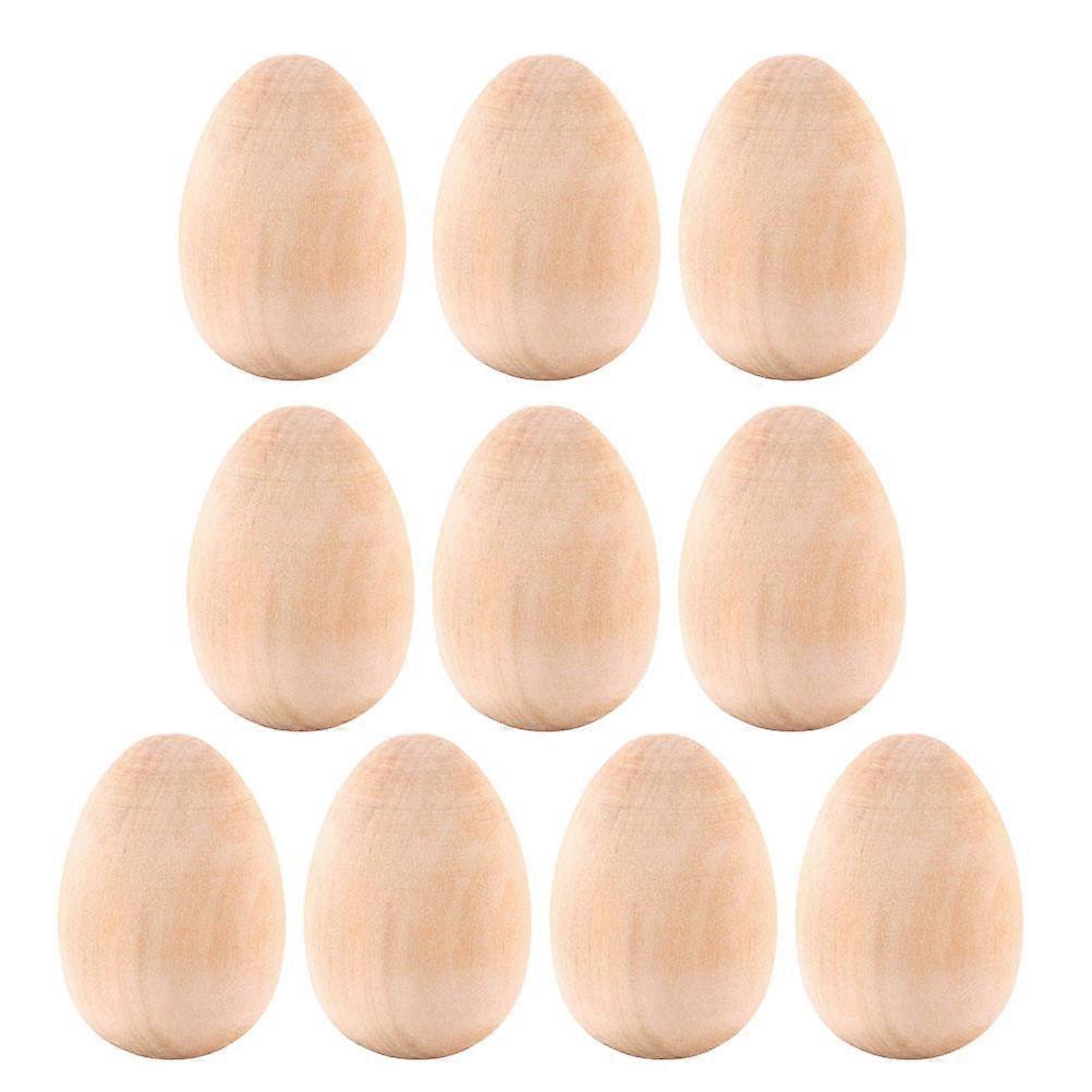 Fake Eggs Wood Graffiti Egg Used for Decor 10Pcs Easter Egg Prop