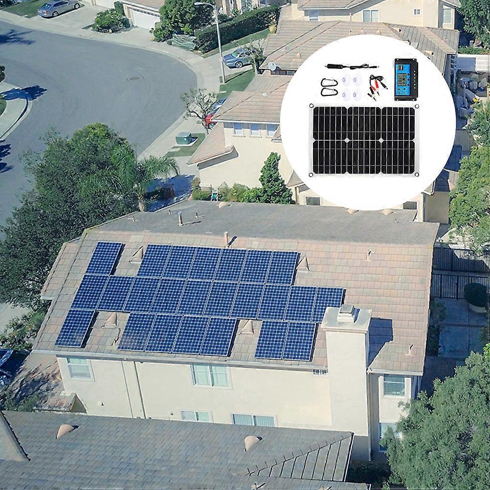 Boat Solar Panel 1Set Waterproof Solar Panel Charge Controller Kit for Outdoor Use