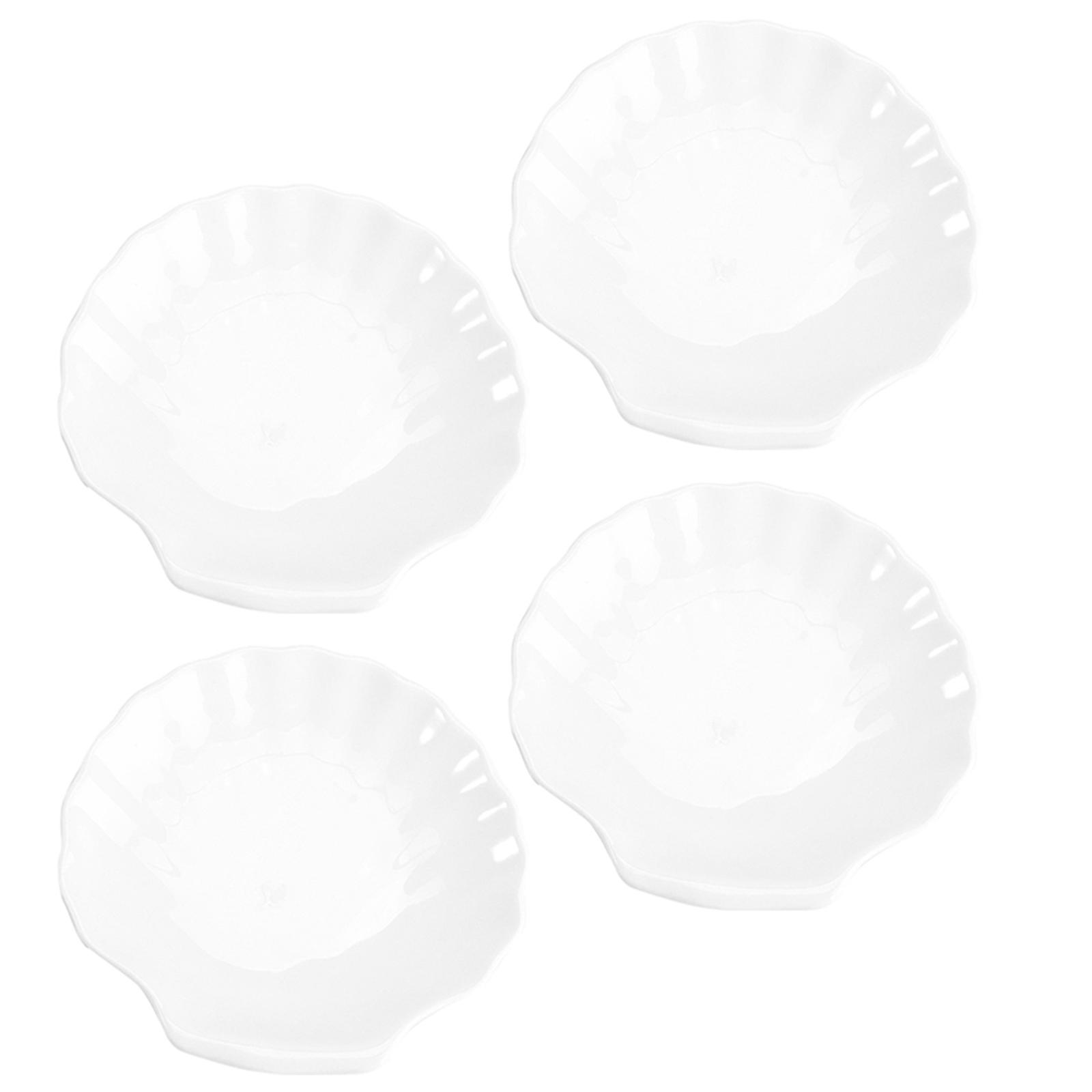 Shell Dish Side Dish Plates for Food Serving 4Pcs White Plates