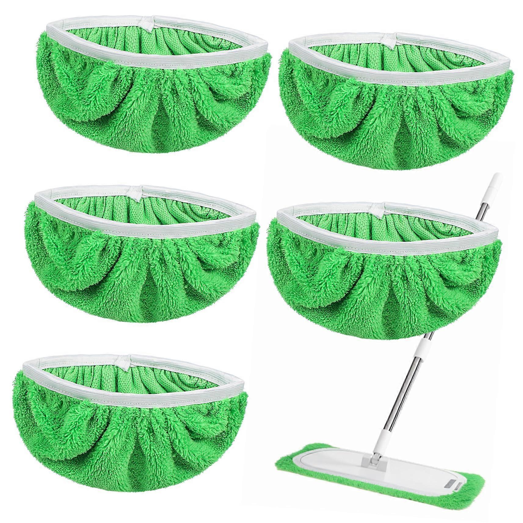 6pcs Microfiber Replacement Mop Pads with Secure Elastic Fit, Washable Covers for Floor Cleaning