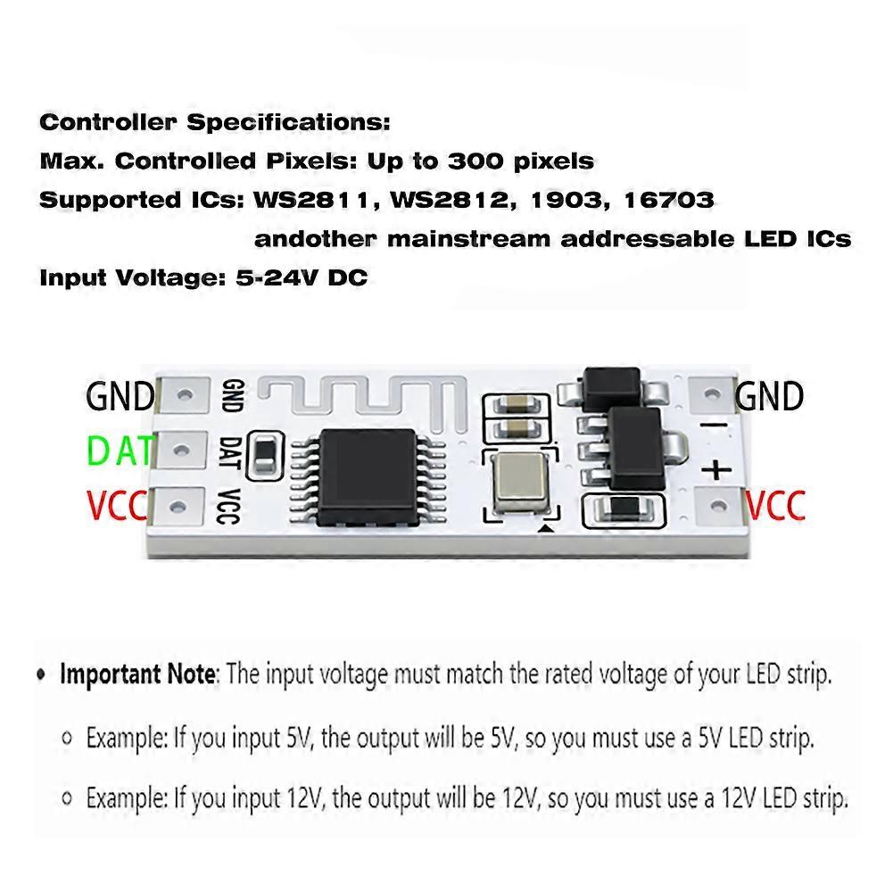 5pcs Dream Color WS2812B Bluetooth Controller, Marquee Light Controller, Light Controller, WS2811 Addressable 5V