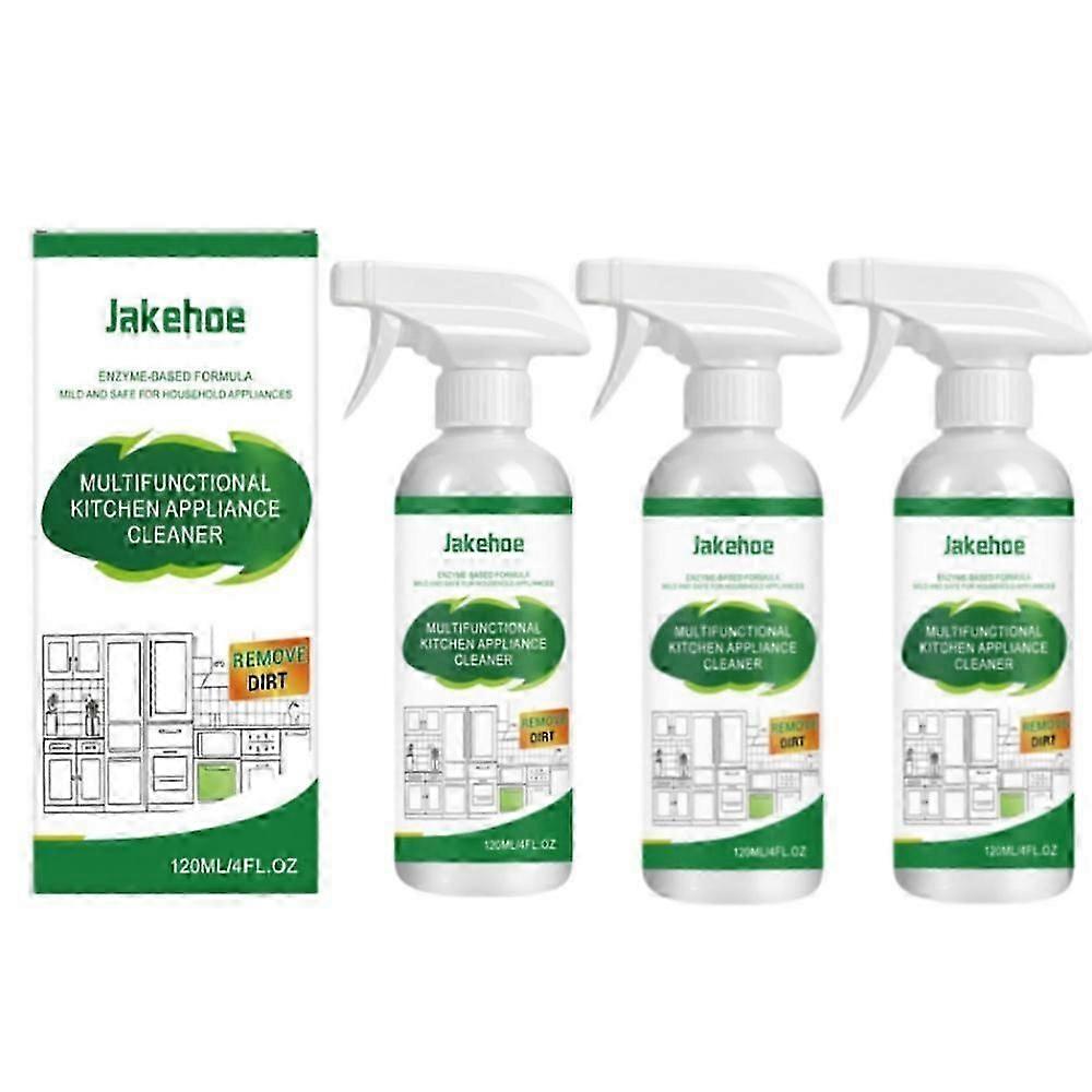 1-3x Kitchen Appliances Cleaner Cleaning Oil Hood Stove Multi-Purpose Heavy Oil Cleaner 120ML 3pcs