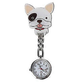 Mignon chiot dessin animé infirmière montre quartz clip médical montre pour femmes