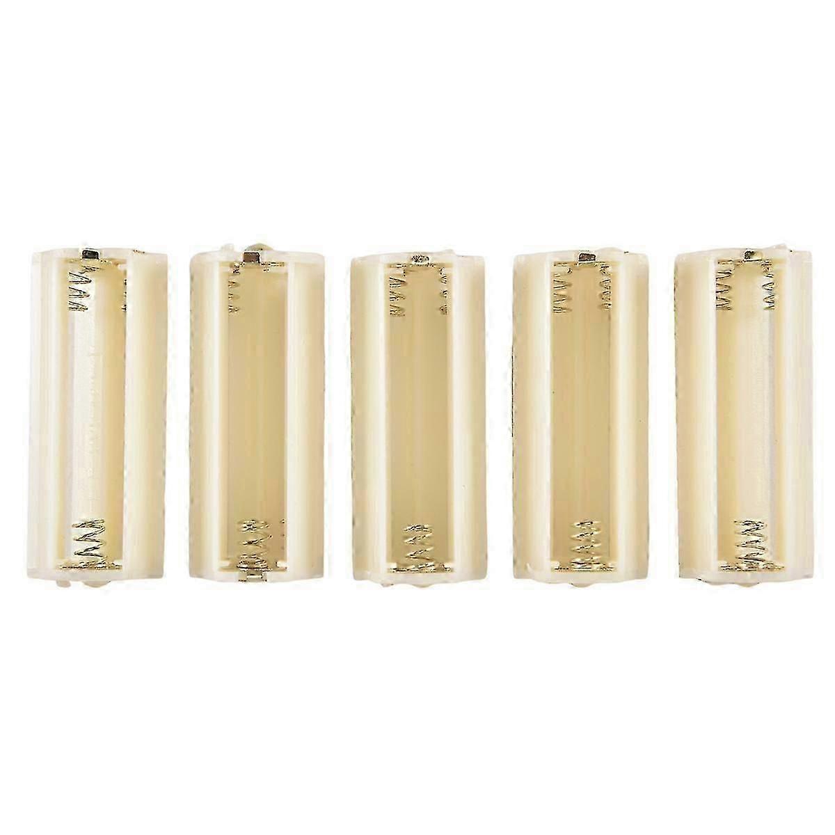 Flashlight Cylindrical 3 x AAA Battery Plastic Holder Box 5Pcs