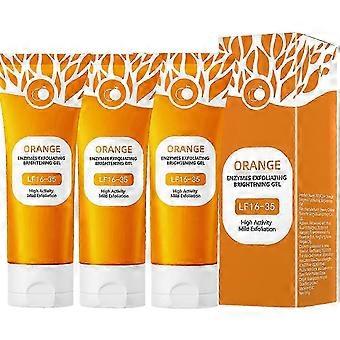 3X Orange Enzyme Peeling Aufhellung Gel Feuchtigkeitsspendende Glättung Straffen Poren Aufhellung Aufhellung Peeling Peeling Gel 100g 25-26