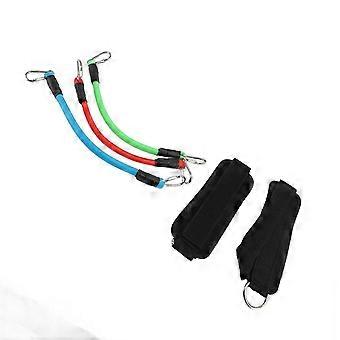 Bandes de résistance pour chevilles avec manchettes, en TPE, compatibles avec les appareils de musculation pour les hanches, les jambes et les fessiers, noires.