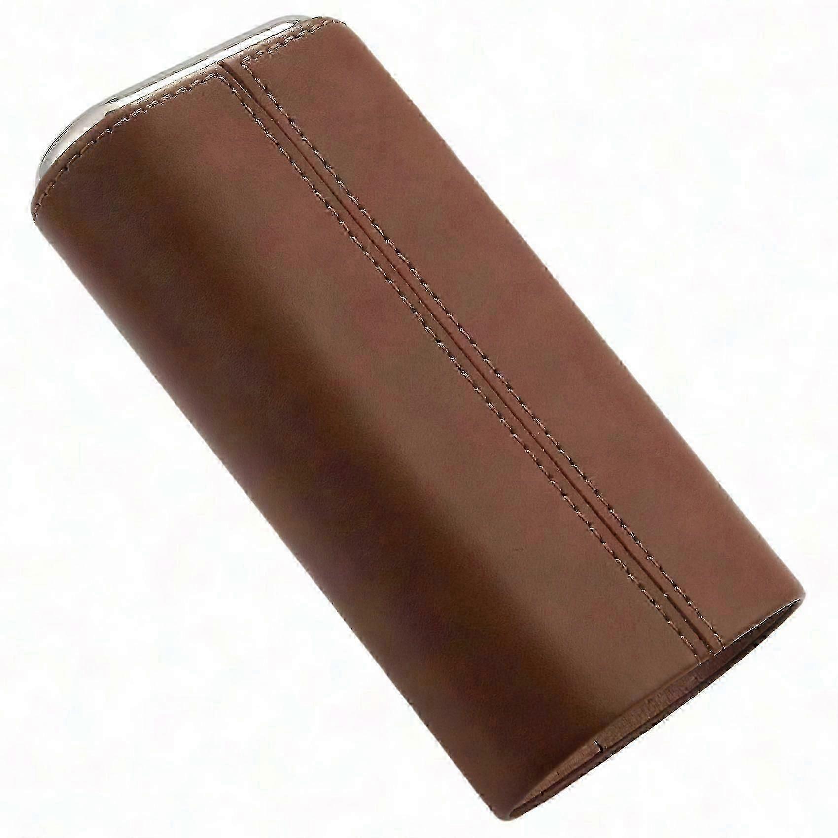 3-finger leather cigar case with cutter