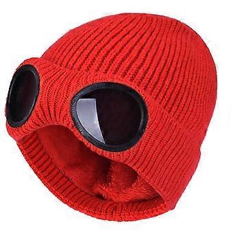 2021 New Pilot Cold-Proof Glasses Hut Outdoor Riding Skicap Plus Samt Warmes Ohr Wollmütze