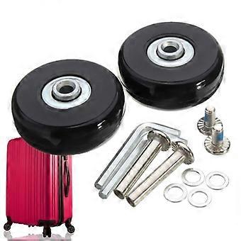 TEMPSA 2Pcs Suitcase Luggage Replacement Wheels Accessory Axles Wrench Repair OD 50mm Black