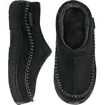 Herrtofflor med mockasiner, varma, bekväma skor för inomhusbruk/utomhusbruk, fluffiga, breda loafer-tofflor
