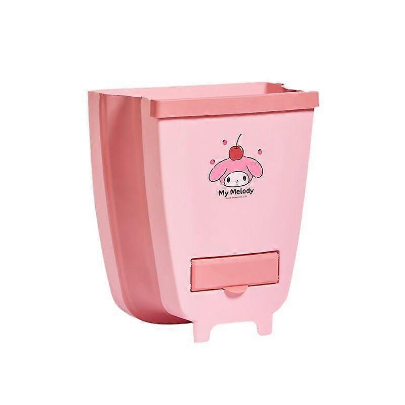 Cute Foldable Desktop Bin, Large Plastic Trash Can with Lid