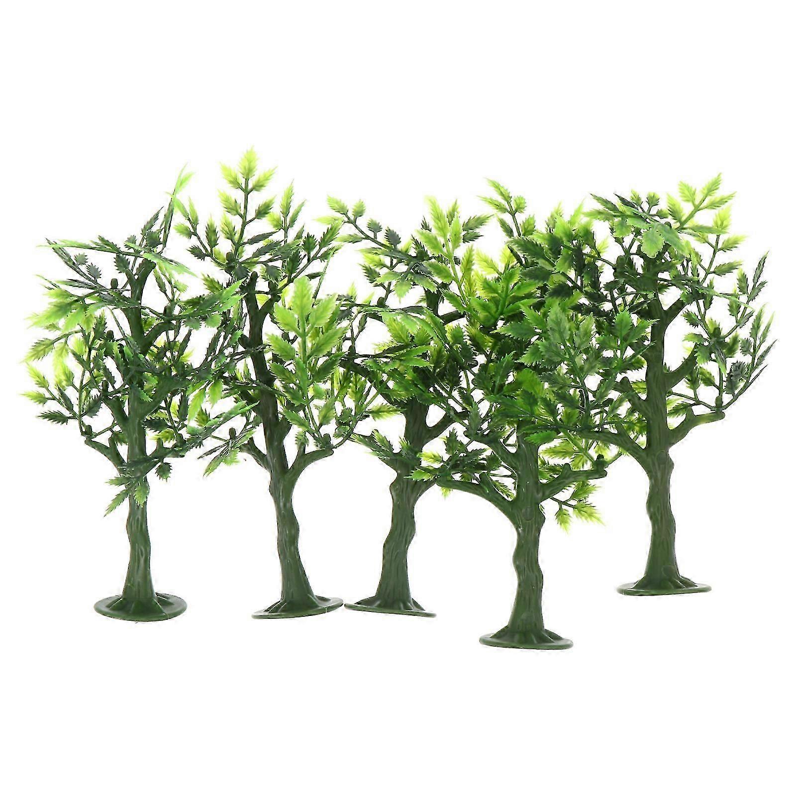 Artificial Miniature Tree Greenery Decor Simulation Tiny Tree Model Micro Landscape Design 5Pcs 26-27