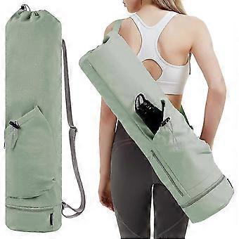 Yogamattentasche Groß mit verstellbarem Tragegurt Pilatestasche mit Flaschentasche und Nassfach (grün)