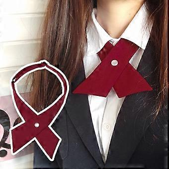 Adjustable Criss-Cross Bow Tie School Uniform Pre-tied Bowknot for Women/Girls Pre Tied Necktie Accessories Solid Color