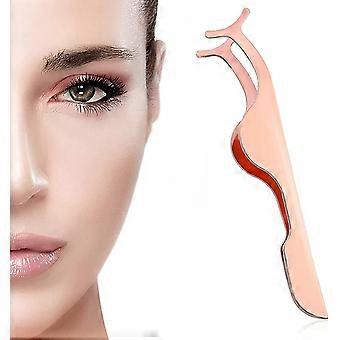 Fishtail Curved Tip Stainless Steel Eyelash Tweezers Applicator False Extensions Application And Removal (1pc,rose Gold)