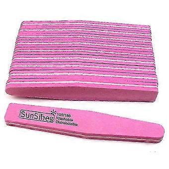 AHHA Nagelpufferblockfeile Schwamm waschbar doppelseitig 100/180 Acryl Nagellackfeile rosa