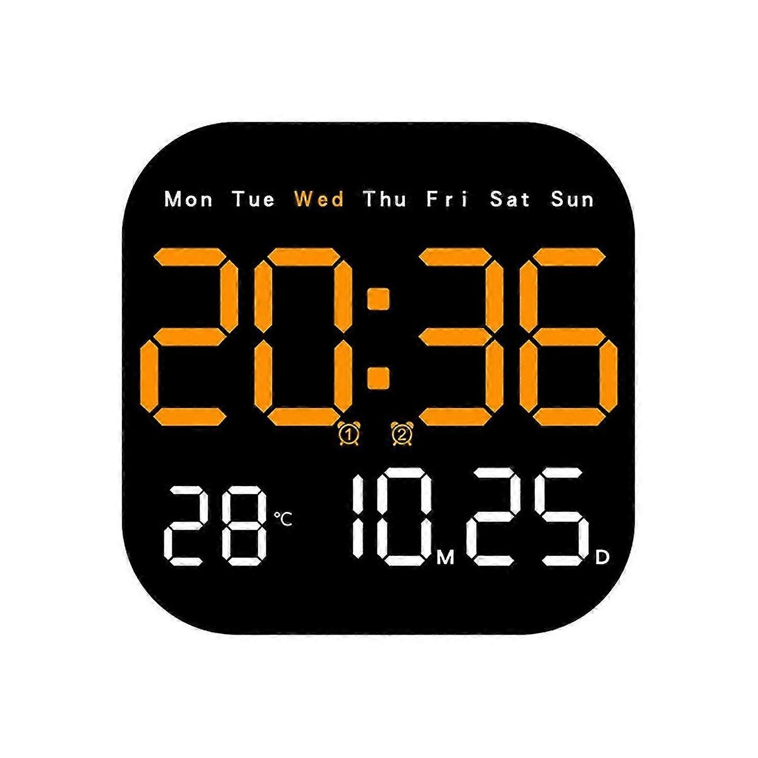 Wall Clocks Temperature Date Week Dispaly Electronic Table Clock,C