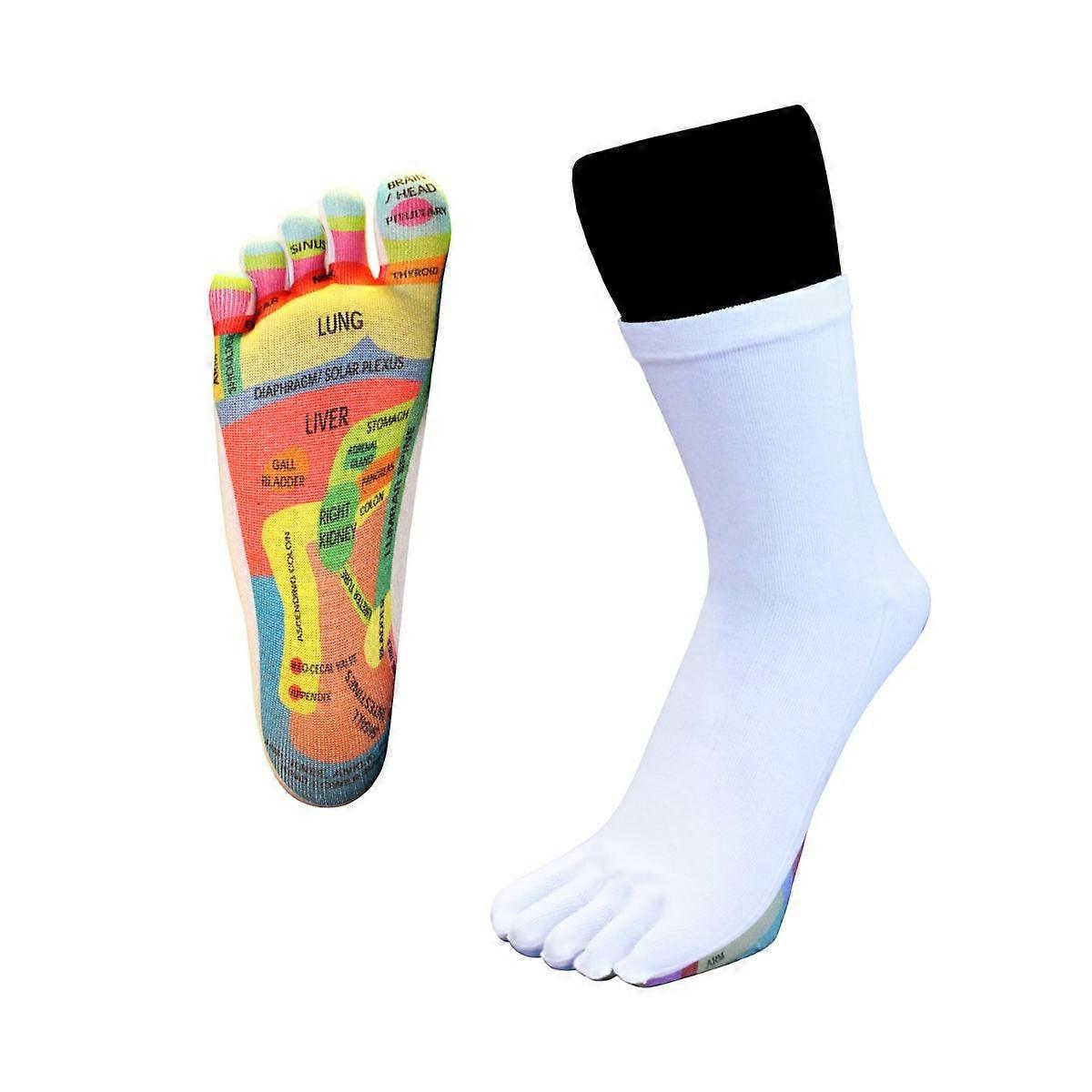 TOETOE Essential Reflexology Elastane White Toe Socks
