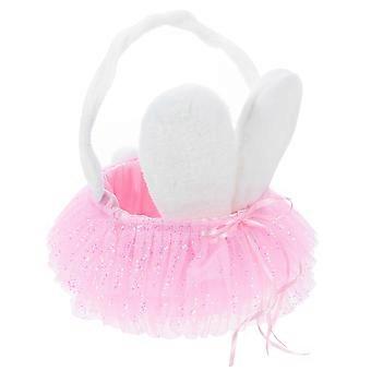 Easter Basket With Handle Adorable Bunny Flower Basket Multi-use Storage Basket for Toys Candies