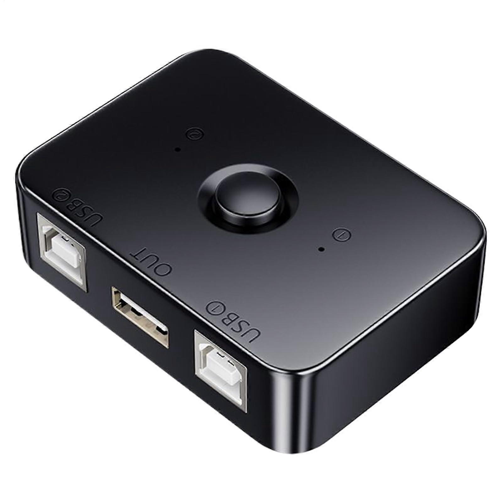 USB Printer Switch with Instant Host Switching, USB 2.0 Sharing Adapter for Two Computers
