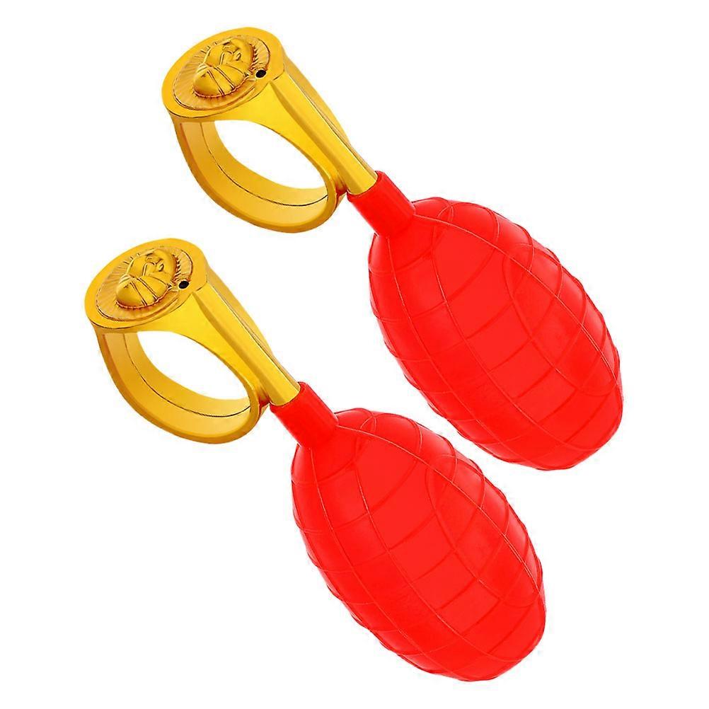 Prank Gadget Water Squirt Ring for Fun 2Pcs Red Plastic