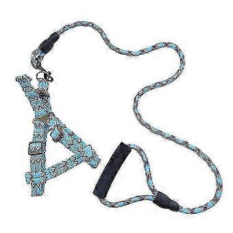 Blue dog collars, harnesses and leads - durable supplies for small and large dogs (0.6x120cm) - pet accessories