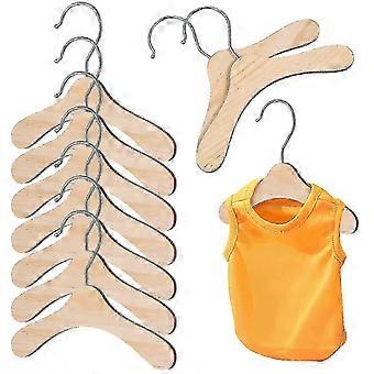 Storage 10Pcs Pet Apparel Hangers Wooden Clothes Hanger compatible with Silver